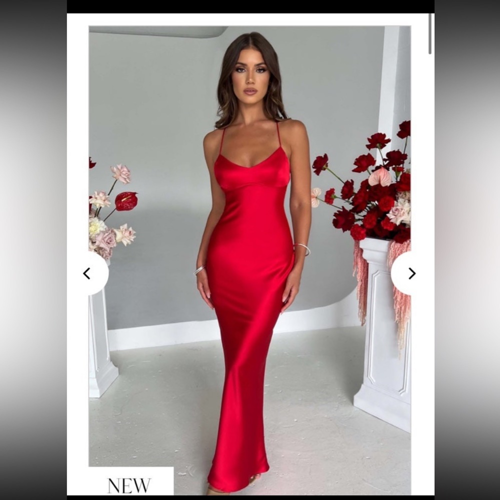 RED BABYBOO MALIKA SATIN DRESS